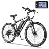 ANCHEER 26'' Electric Bike Adults/Electric Mountain Bike with 500W Motor, Commuter Ebike/Electric Bicycle with Removable 48V-7.8Ah Battery and LCD-Display (Blue)