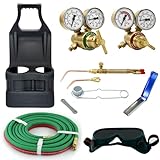 AWLOLWA Professional Portable Tote Oxy Acetylene Welding Brazing Cutting Torch Kit,G150 J-P Light Duty Gas Welding Outfit Tote Kit without Tanks