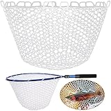 Dovesun Rubber Fishing Net Replacement Netting Without Handle Clear Black Fishing Nets for Fish Fly Fish Landing Net Bag for Freshwater Saltwater Foldable Trout Net Rubber Mesh 5 Sizes