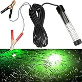 Lightingsky 12V 14W 180 LEDs 1300 Lumens LED Submersible Fishing Light Underwater Fish Finder Lamp with 5m Cord (Green)