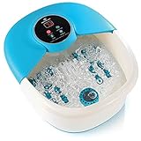 Foot Spa Massager With Heat, 14 Rollers In Foot Shape - 5 In 1 Foot Bath Massager Includes Adjustable Heating, Bubbles, Vibration, Pumice Stone, Mini Massage Points - For Tired Feet, & Stress Relief