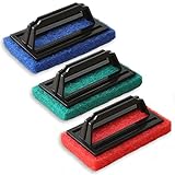 3 Pack Hand-Held Pool Scrub Brush Swimming Pool Brush Scrubbing Scouring Sponge Pad for Cleaning Pool Walls, Tiles, Floors & Steps - Surface Cleaning Scrubber for Kitchen, Bathroom Tub & Spas