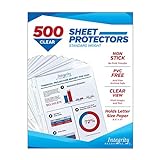 Integrity 500 Pack Clear Sheet Protectors 8.5 x 11 Inch, Page Protectors for 3 Ring Binder, Clear Protector, Letter Size, Top Loading, Acid Free