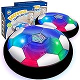 Hover Soccer Ball Toys for Boys, 2 Soccer Balls with Soft Foam Bumpers﻿, Indoor Outdoor Air Floating Hover Ball Football Game Kids Gifts Toys for Age 3 4 5 6 7 8 9 10-16 Year Old Boys
