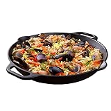 Victoria 13-Inch Cast-Iron Round Skillet with Double Loop Handles, Made in Colombia, Black