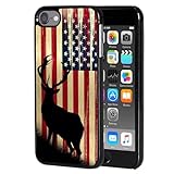 iPod Touch 6 Case,Vobber Slim Anti-Scratch Architecture TPU Shockproof Protective Case Cover for iPod Touch 6,American Flag Deer