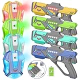 JakMean Rechargeable Laser Tag Set with Vests, 2024 Upgrade Laser Tag Guns Set of 4, Multi Player Lazer Tag Set for Kids Toy for Teen Boys & Girls, Indoor&Outdoor Toy Play Game Gift,Ages 8+