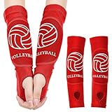 Shappy 2 Pcs Volleyball Arm Sleeves Forearm Sleeves Volleyball Arm Pads for Boys Girls Teen Youth Wrist Guard(Red)