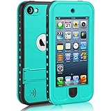 MixMart Waterproof Case for iPod Touch 7th/6th/5th Generation Case Built-in Screen Protector Protective Cover for iPod Touch 5/6/7 (Blue)