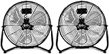 Simple Deluxe 18 Inch 3-Speed High Velocity Heavy Duty Metal Industrial Floor Fans Quiet for Home Commercial, Residential, and Greenhouse Use, Outdoor/Indoor, Black, 2 Pack