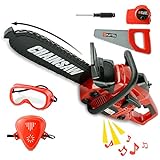 Toy Choi's Pretend Play Series Chainsaw Toy Tool Play Set, Outside Kids Chainsaw Toy Tool Set Outdoor Preschool Gardening Lawn Toy Gift for Boys & Girls Age 3, 4, 5 and Up