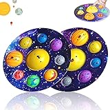 Shxiuminy 2Pcs Space Dimple Fidget Popper Solar System Planets Dimple Pop Fidget Toys Space Astronomy Educational Toys for Party Favors Birthday Gift