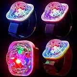 Kittmip 4 Pieces Mini Disco Light Ball Strobe Atmosphere Lights with USB Cable and Suction Portable LED Wristbands Rotating USB Night Disco Light up Bracelet Lamp for Christmas Dance Birthday