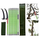 Shaledig Pole Saws for Tree Trimming, 26Feet Manual Pole Saws Set with Double Hook Saw, Tree Trimmers Long Handle Tree Pruner Cutter Tree Trimmer Pruning Saw, Sharp Tree Pruner with Extendable Pole