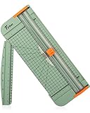 Firbon A4 Paper Cutter 12 Inch Titanium Straight Paper Trimmer with Side Ruler for Scrapbooking Craft, Paper, Coupon, Label, Cardstock (Morandi)