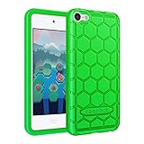 Fintie Silicone Case for iPod Touch 7 iPod Touch 6 iPod Touch 5 - (Honey Comb Series) Impact Shockproof Anti Slip Soft Protective Cover for iPod Touch 7th 6th 5th, Green
