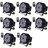 DJ Lights Missyee 36 X 1W RGB LEDs DJ LED Uplighting Package Sound Activated Stage Par Lights with Remote Control Compatible with DMX, 9 Modes LED Up Lights for Wedding Event Party Festival (8 Pack)