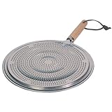 Flame Tamer SIMMER Ring Aluminum HEAT Diffuser DISTRIBUTER gas stove top stovetop with Wood Handle