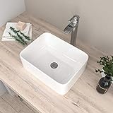Vessel Sink Rectangle - Mocoloo 16'x12' Rectangular Bathroom Vessel Sink White Porcelain Ceramic Lavatory Vanity Bowl Sinks Above Counter