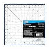 U.S. Art Supply 13.5' x 13.5' Rotary WHITE/BLUE High Contrast Professional Self Healing 7-Layer Durable Non-Slip Cutting Mat Great for Scrapbooking, Quilting, Sewing and all Arts & Crafts Projects