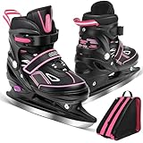 OBENSKY Ice Skates for Kids - Adjustable Ice Skating Shoes with Free Ice Skating Bag - Fun Hockey Skates for Toddlers, Boys and Girls - Suitable for Outdoor and Skating Rink - Medium (13C-3), Purple