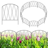 YBING Decorative Garden Fence 10 Pack 11Ft (L) x 16in (H) Rustproof Arched Metal Fence Border for Decor Wire Border Animal Barrier Panel Fencing Patio Fence for Flower Bed Landscape Outdoor
