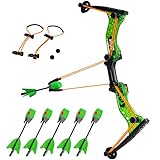 Zing HyperStrike Bow Archer Pack, 1 Clear Green Bow, 6 Green Zonic Whistle Arrows and 1 Set of Orange Bungee, Shoots Arrows Up to 250 Feet