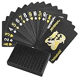 Sifniea Deck of Playing Cards, Poker Cards Black Waterproof Playing Cards, Card Deck Cool Deck of Cards, Fancy Plastic Playing Cards for Card Games Parties