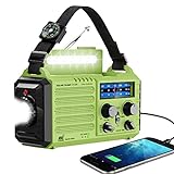 NOAA Weather Radio, Emergency Hand Crank Radio with Solar Charger, Portable Battery Operated AM FM Shortwave Radio with LED Flashlight, USB Charger, Earbud Jack, SOS Alert for Home Survival Hurricane
