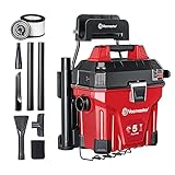 Vacmaster VWMB508 1101 5 Gallon Wall-Mount Wet/Dry Vacuum with Remote Control Operation Red