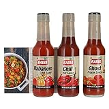 Badia Habanero, Ghost Pepper, and Chili Pepper Hot Sauces Bundle (Set of 3) W/ Premium Penguin Recipe Card