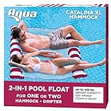 Aqua Original 4-in-1 Monterey Hammock Pool Float & Water Hammock – Multi-Purpose, Inflatable Pool Floats for Adults – Patented Thick, Non-Stick PVC Material, Burgundy – 1-2 Person Xl Hammock