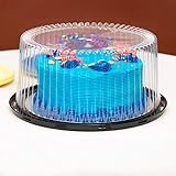 10-11' Plastic Disposable Cake Containers Carriers with Dome Lids and Cake Boards | 3 Round Cake Carriers for Transport | Clear Bundt Cake Boxes/Cover | 2-3 Layer Cake Holder Display Containers