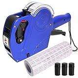 MX-5500 8 Digits Pricemaker Price tag Gun, Label Maker Pricing Gun Kit Numerical Tag Gun for Office, Retail Shop, Grocery Store, Include 5000 Sticker Labels & 2 Extra Ink Refill.(Blue)