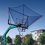 Heavy Duty Steel Rebounder Basketball Return System - 180 Degree Rotatable Chute Shot Returner for 18' Rim Indoor and Outdoor, Kids Youth Adults Basketball Court