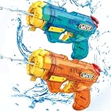 Water Guns for Kids, 2 Pack Squirt Guns Water Blaster Soaker 200CC Capacity Water Pistol Toys for Boys Girls Toddlers, Ideal Summer Gifts for Swimming Pool Beach Outdoor Water Fighting Toys