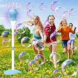 Protado Bubble Machine with Light for Kids, Automatic Height 47' Vertical Bubble Maker, Battery Operated (Excluding Battery) Bubble Blower Outdoor Summer Toys for Birthday, Wedding, Christmas-Blue