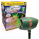 Star Shower Ultra 9 Outdoor Laser Light Show, AS-SEEN-ON-TV, New 9 Unique Patterns, Showers Home w/Thousands of Lights, 3 Color Combinations, Motion or Still, Up to 3200 Sq Ft, Holiday Projector