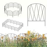 10 Pack Decorative Garden Fence 10.3 ft (L) x 15.9 in (H) Small Garden Fence Animal Barrier Arched Rustproof Garden Fence Border Rabbit Metal Flower Bed Fencing for Yard Patio Outdoor Landscape