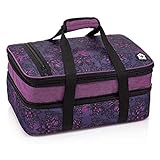 VP Home Double Casserole Insulated Travel Carry Bag (Henna Tattoo) for Trip Birthday Party, Mother's Day, Holiday, Christmas Day, Grocery Store, Supermarket, Outdoor Picnic etc