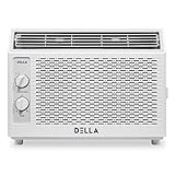 DELLA 5000 BTU 115V/60Hz Window Air Conditioner, Whisper Quiet AC Unit with Easy to Use Mechanical Control and Reusable Filter, Cools Up to 150 Sq. Ft.