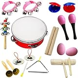 Hot New! Lebbeen 11pcs Novelty Kids Roll Drum Musical Instruments Band Kit Children Toy Baby Gift Set