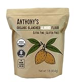 Anthony's Organic Almond Flour, 1 lb, Blanched, Gluten Free, Non GMO, Keto Friendly, Extra Fine, Low Carb