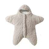 Unisex Baby Wearable Sleeping Bag Cashmere Cotton Starfish Fleece Newborn Wrap Blanket Sack Dibiao Breathable Bag Sleeper for 0-6 Months Baby Boys Girls (Grey)