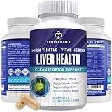 TRUTHENTICS Liver Health Supplement - Milk Thistle Liver Health Formula with Artichoke Extract, Dandelion, Turmeric for Liver Health and Detox Support - 60 Capsules