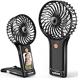 Yucime Portable Handheld Fan and Desk Fan, Powerful Personal Fan 4 Adjustable Speed USB Recharging Battery Operated Mini Fan with Makeup Mirror for Stylish Girl Women Men Indoor Outdoor Travel