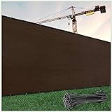 ColourTree 6' x 50' Brown Fence Privacy Screen Windscreen Cover Fabric Shade Tarp Netting Mesh Cloth - Commercial Grade 170 GSM - Cable Zip Ties Included - We Make Custom Size