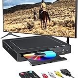 DVD Players for Smart TV with HDMI, DVD Players That Play All Regions, Simple DVD Player for Elderly, CD Player for Home Stereo System - Black