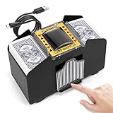 Lineba Automatic Card Shuffler 4 Deck, Electric Casino Card Shuffler Machine for Playing UNO, Phase 10, Skip-Bo, Texas Hold'em, Poker, Home Card Games, Cards Against Humanity
