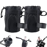 2 Pack Bike Cup Holder Bicycle Handlebar Water Bottle Holder with Mesh Oxford Pocket Phone Drink Cup Holder for Mountain Bikes,Road Bikes,e-Bike,Kids Bikes,Wheelchairs,Cruisers, etc